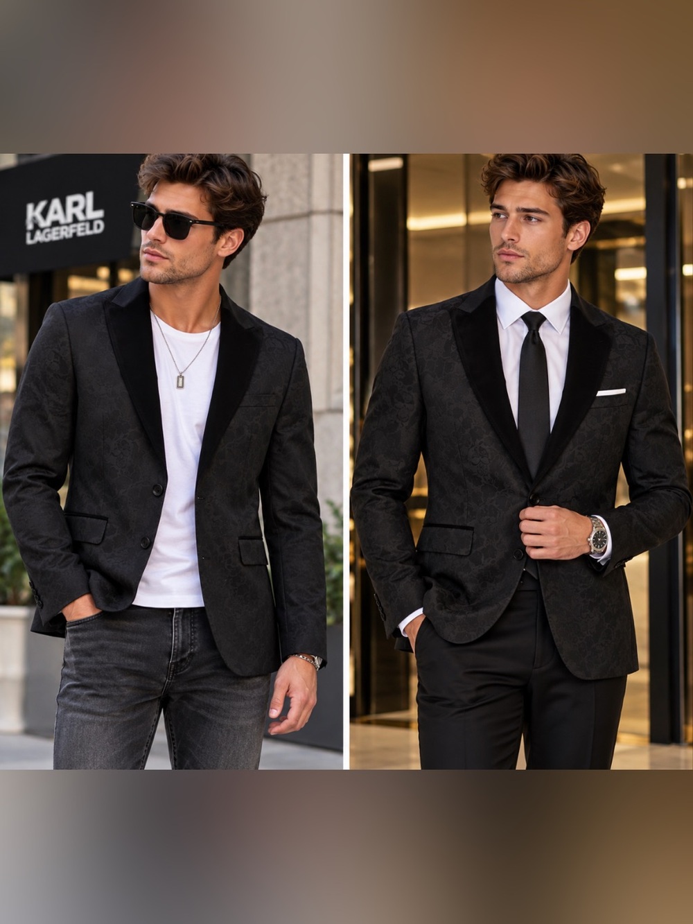 Karl Lagerfeld Paris White Label Men's Skull Jacquard Blazer Size Small